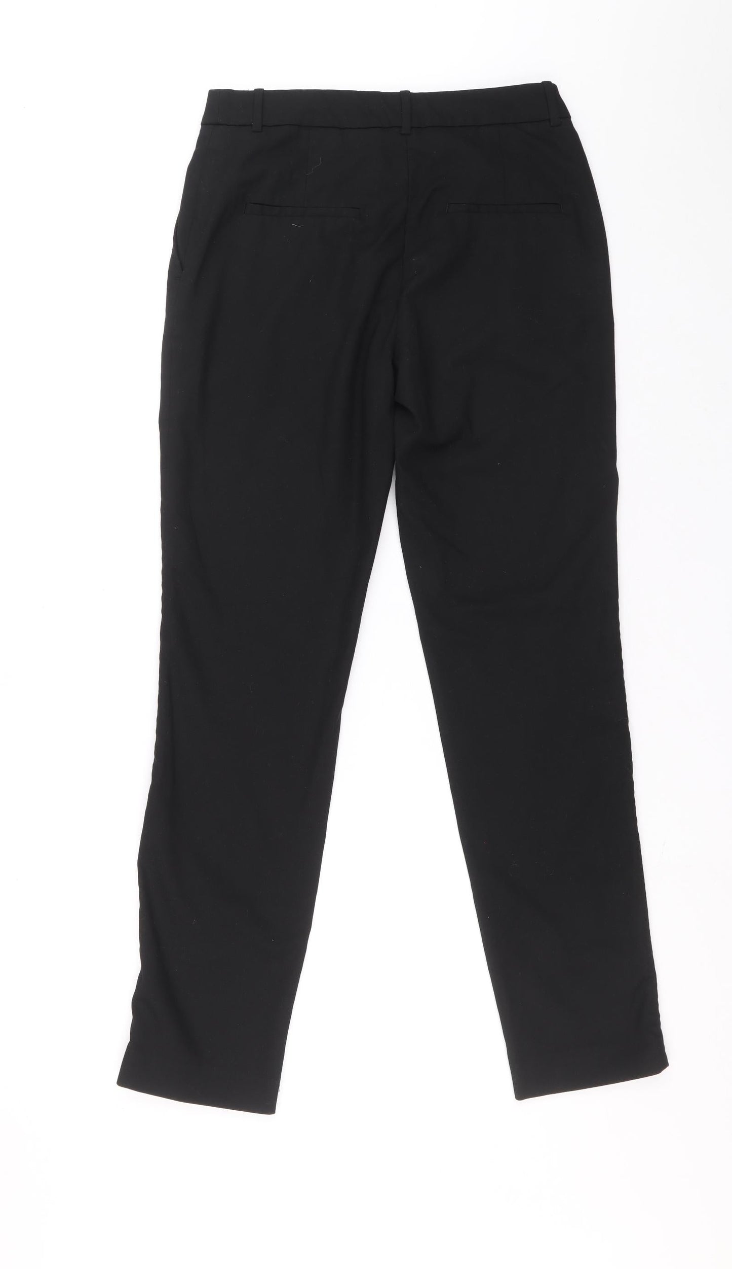 H&M Womens Black Polyester Carrot Trousers Size 36 L28 in Regular Zip