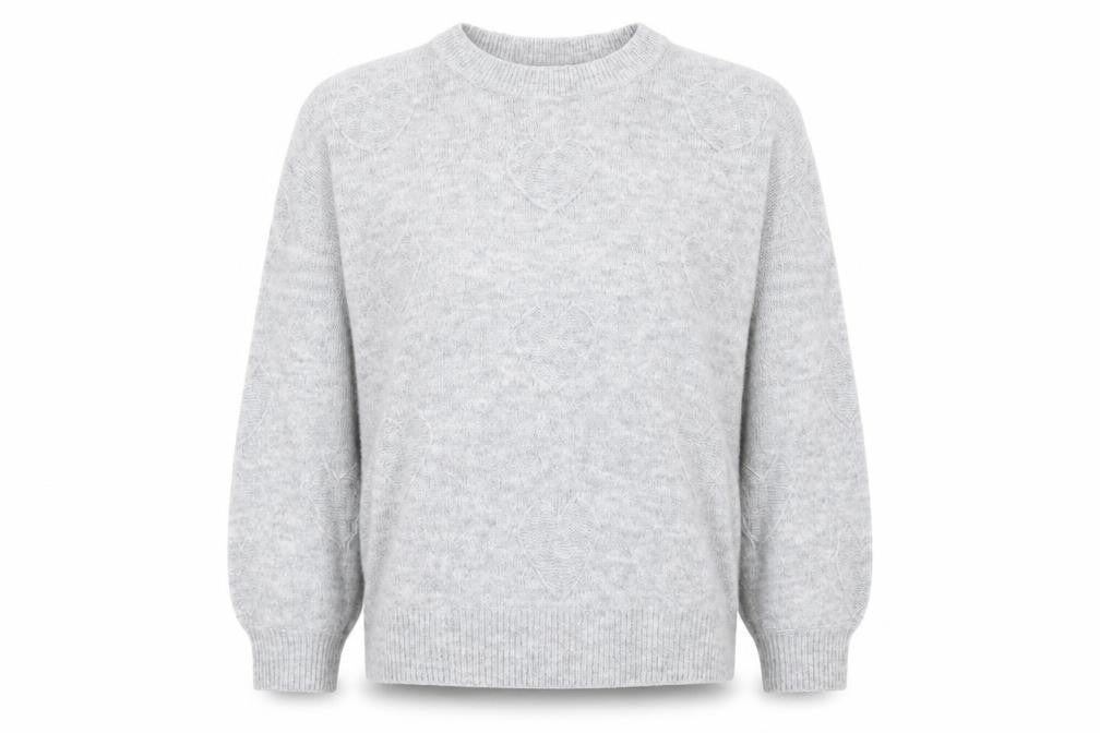 George Womens Grey Round Neck Acrylic Pullover Jumper Size L