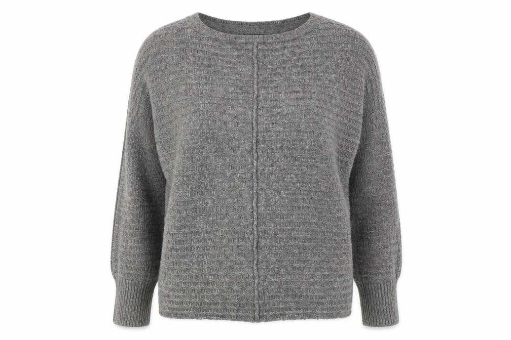 New Look Womens Grey Boat Neck Acrylic Pullover Jumper Size S