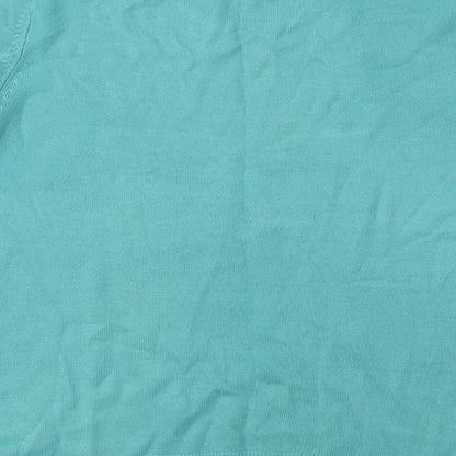 Classics Womens Blue Acrylic Basic Blouse Size 12 Round Neck