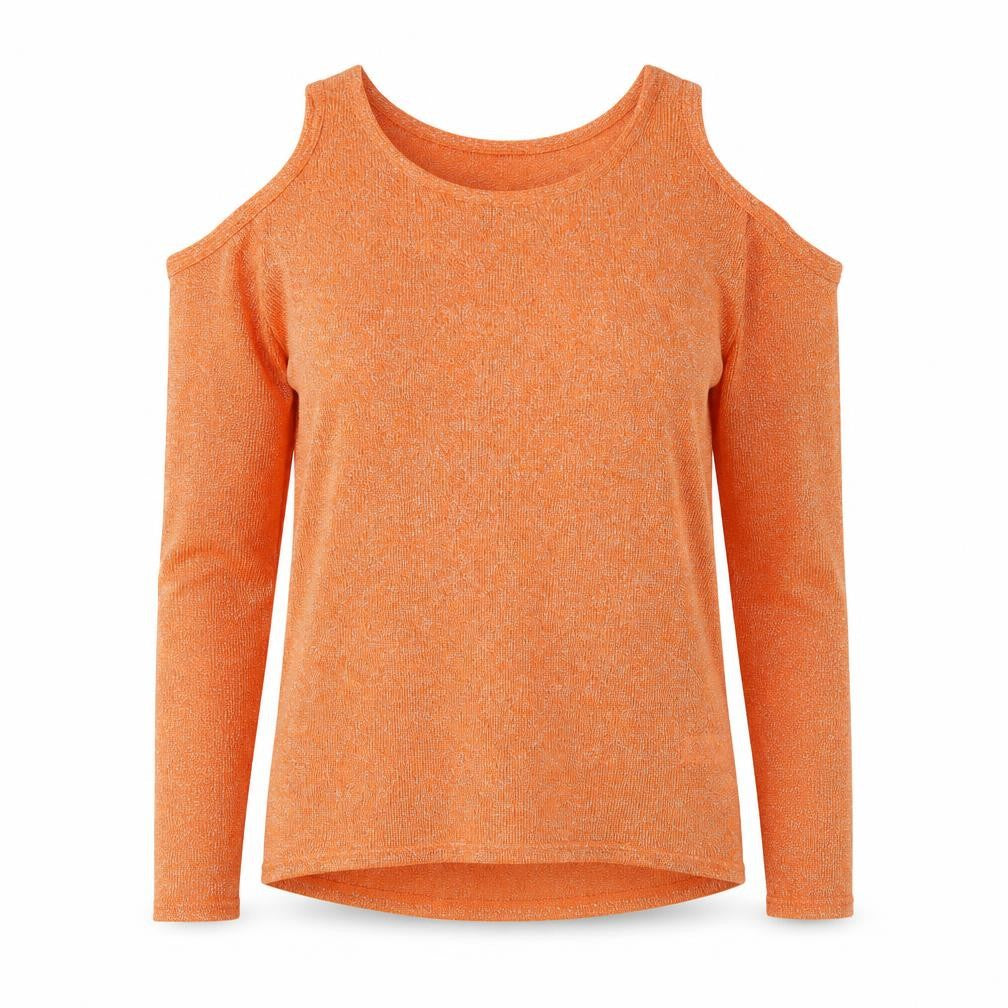 NEXT Womens Orange Round Neck Polyester Pullover Jumper Size 8 - Cold Shoulder Detail