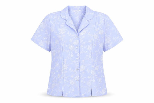 Bonmarché Womens Purple Floral Polyester Basic Button-Up Size 12 Collared
