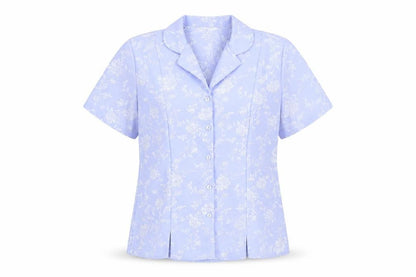 Bonmarché Womens Purple Floral Polyester Basic Button-Up Size 12 Collared