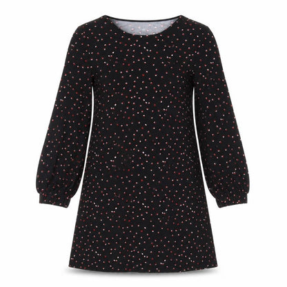 Mango Womens Black Polka Dot Polyester A-Line Size XS Round Neck Pullover
