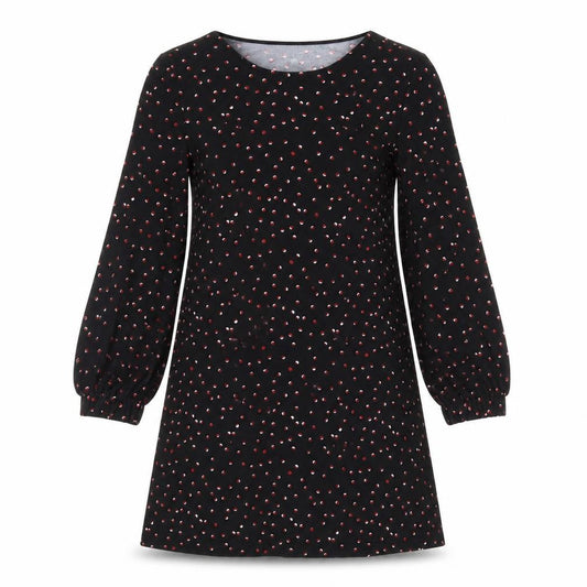 Mango Womens Black Polka Dot Polyester A-Line Size XS Round Neck Pullover