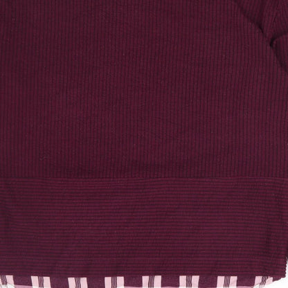 Marks & Spencer Womens Purple Plaid Polyester Basic Blouse Size 8 Boat Neck