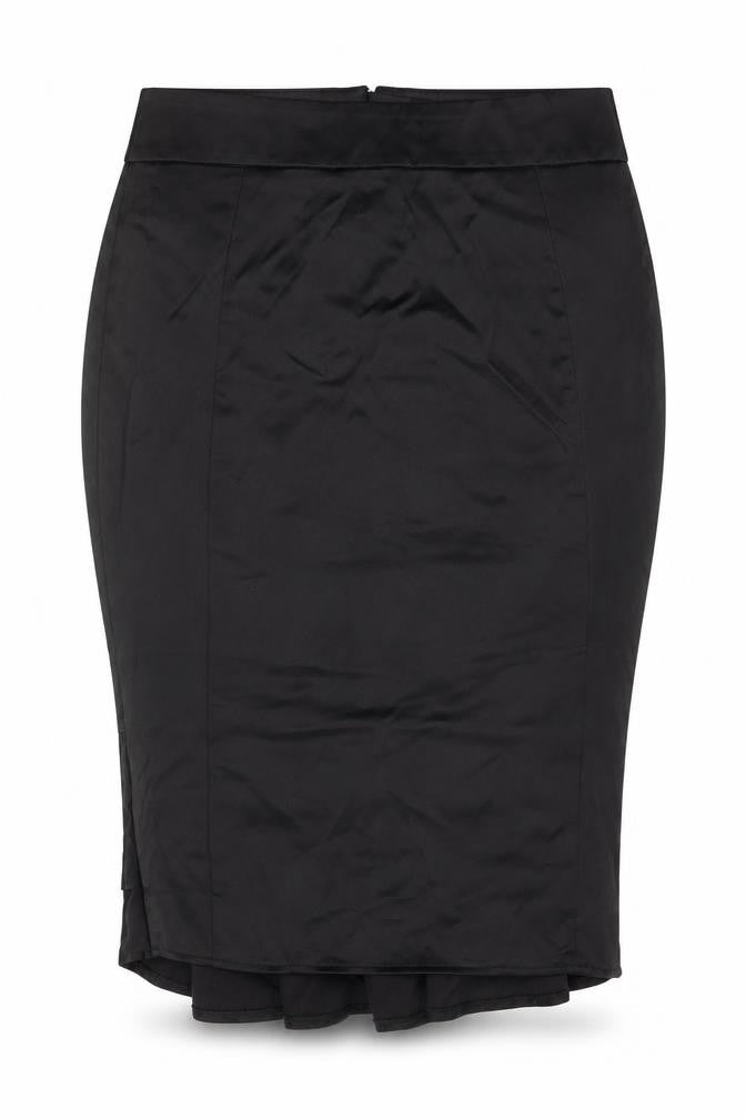 Topshop Womens Black Polyester Straight & Pencil Skirt Size 10 Zip