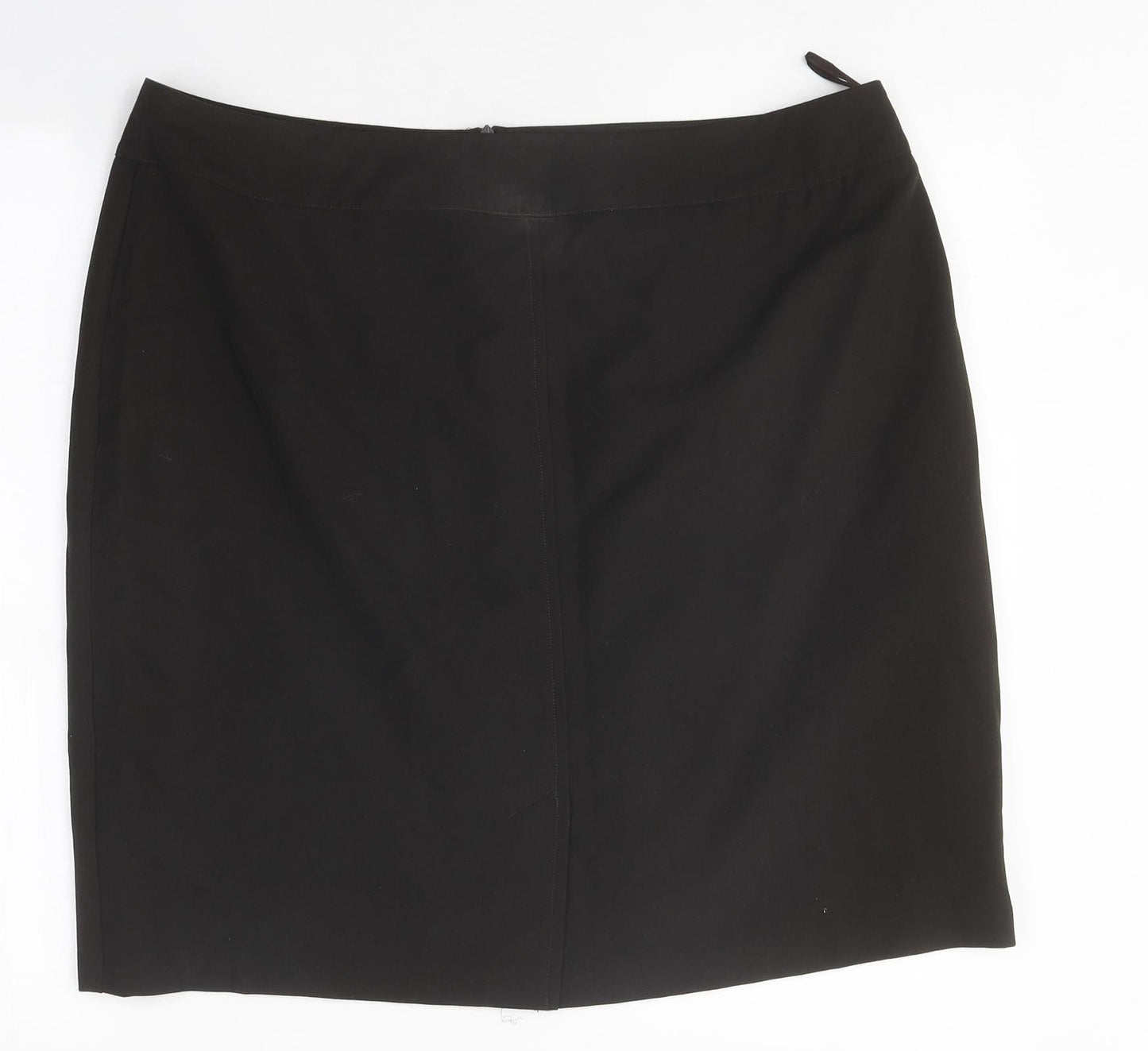 Preworn Womens Brown Polyester Straight & Pencil Skirt Size 20 Zip