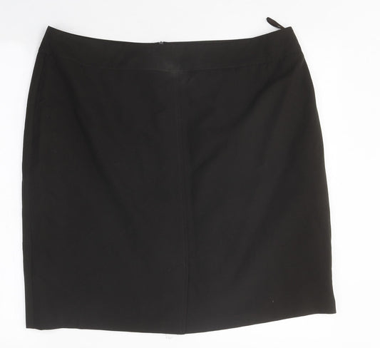 Preworn Womens Brown Polyester Straight & Pencil Skirt Size 20 Zip