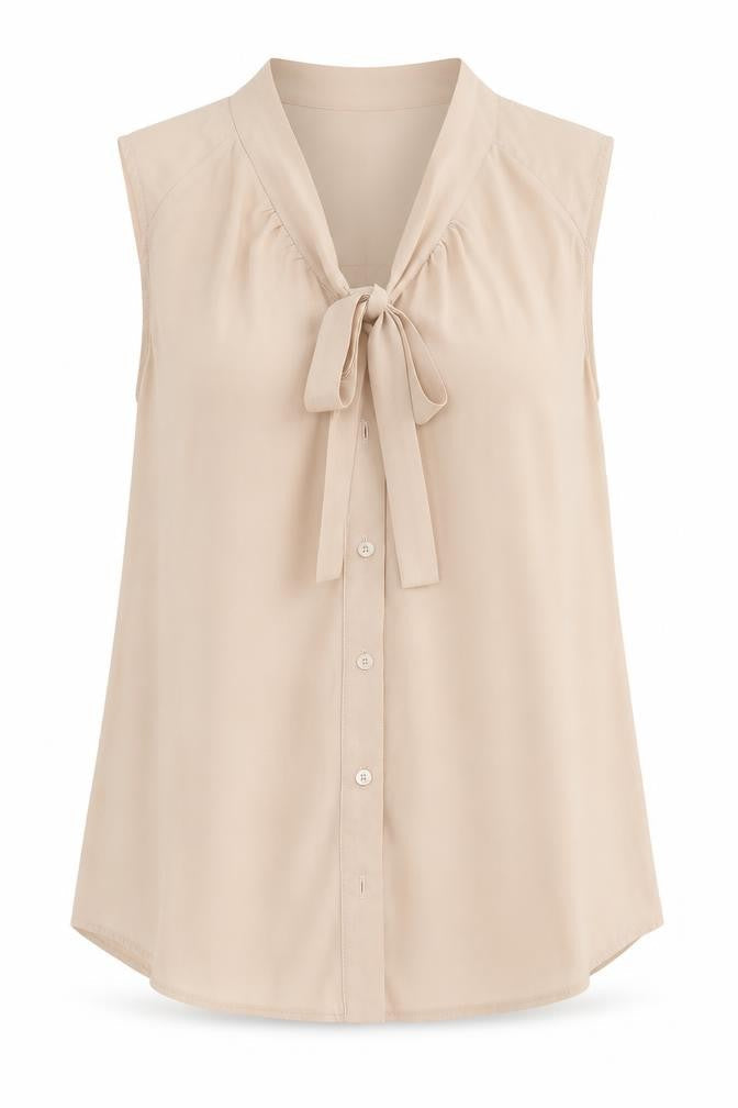 George Womens Beige Herringbone Polyester Basic Button-Up Size 16 V-Neck