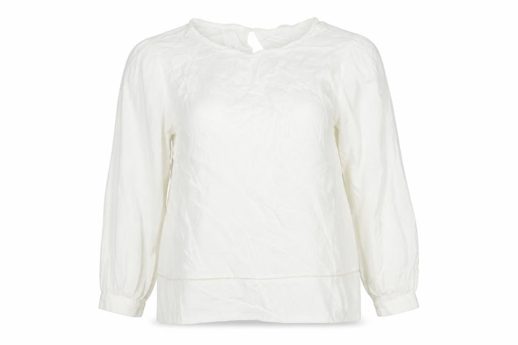 Marks and Spencer Womens White Polyester Basic Blouse Size 8 Round Neck
