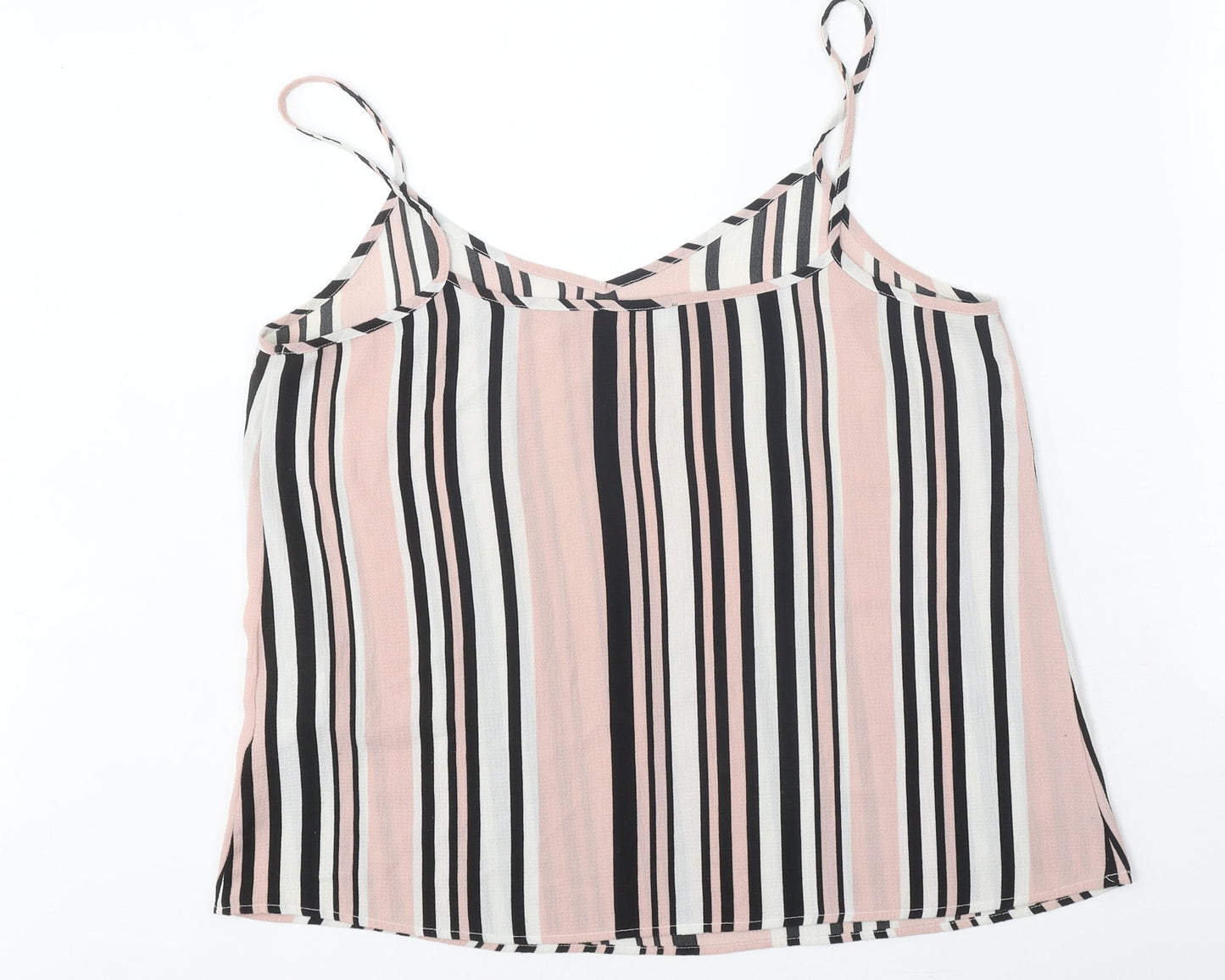 New Look Womens Multicoloured Striped Polyester Camisole Tank Size 14 V-Neck