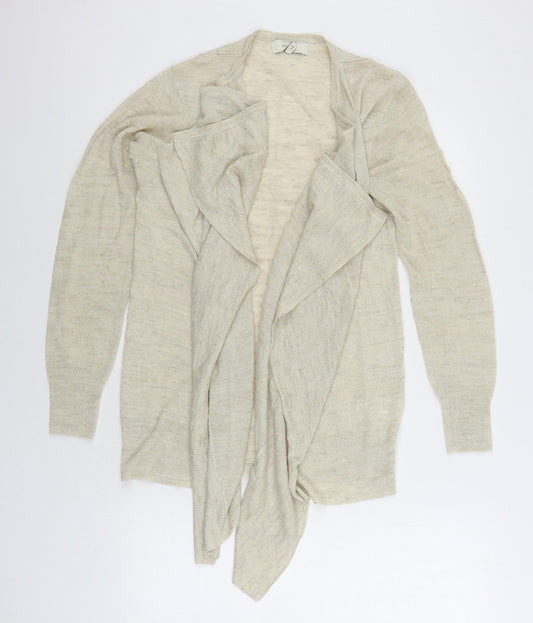 NEXT Womens Beige V-Neck Acrylic Cardigan Jumper Size 12