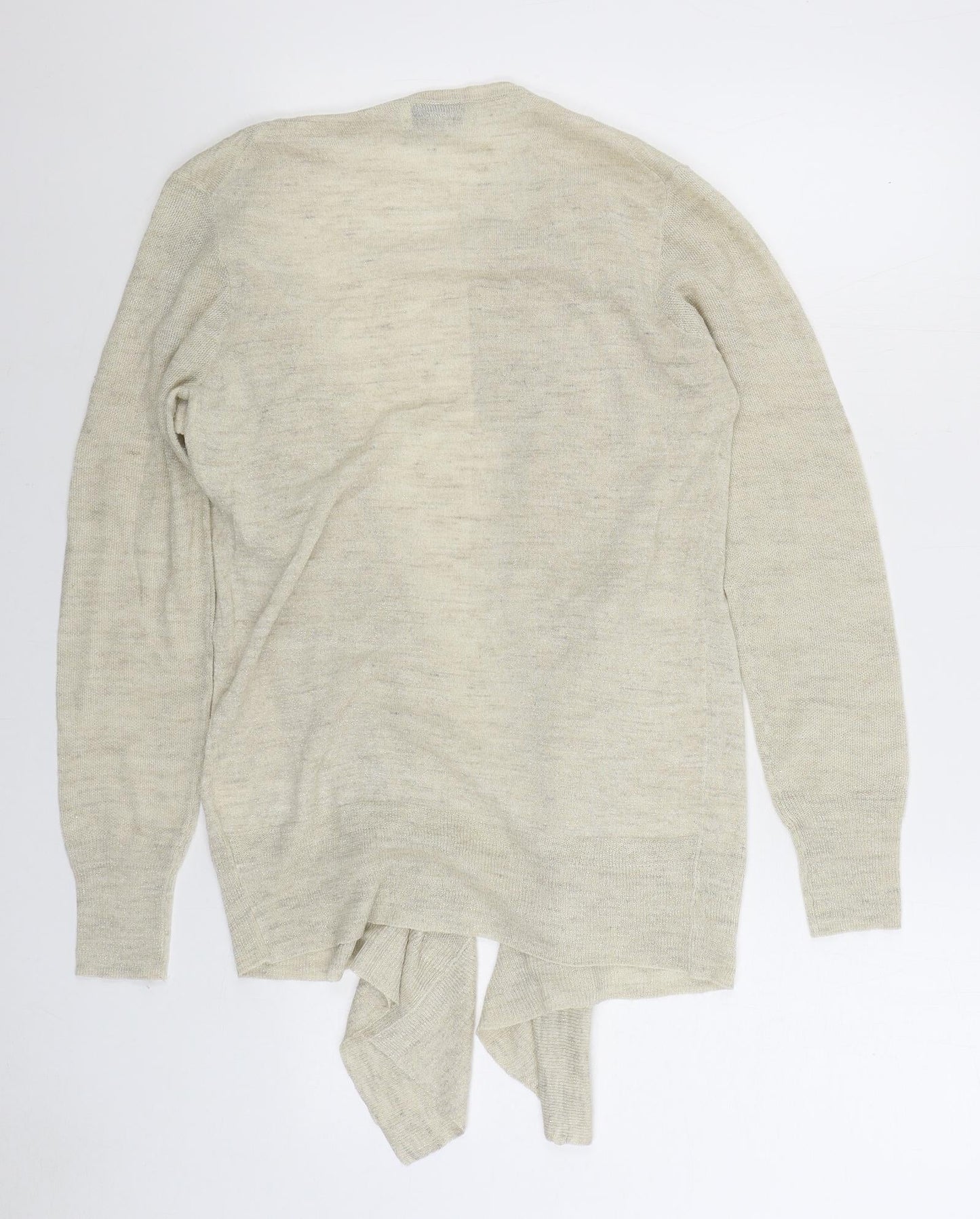NEXT Womens Beige V-Neck Acrylic Cardigan Jumper Size 12