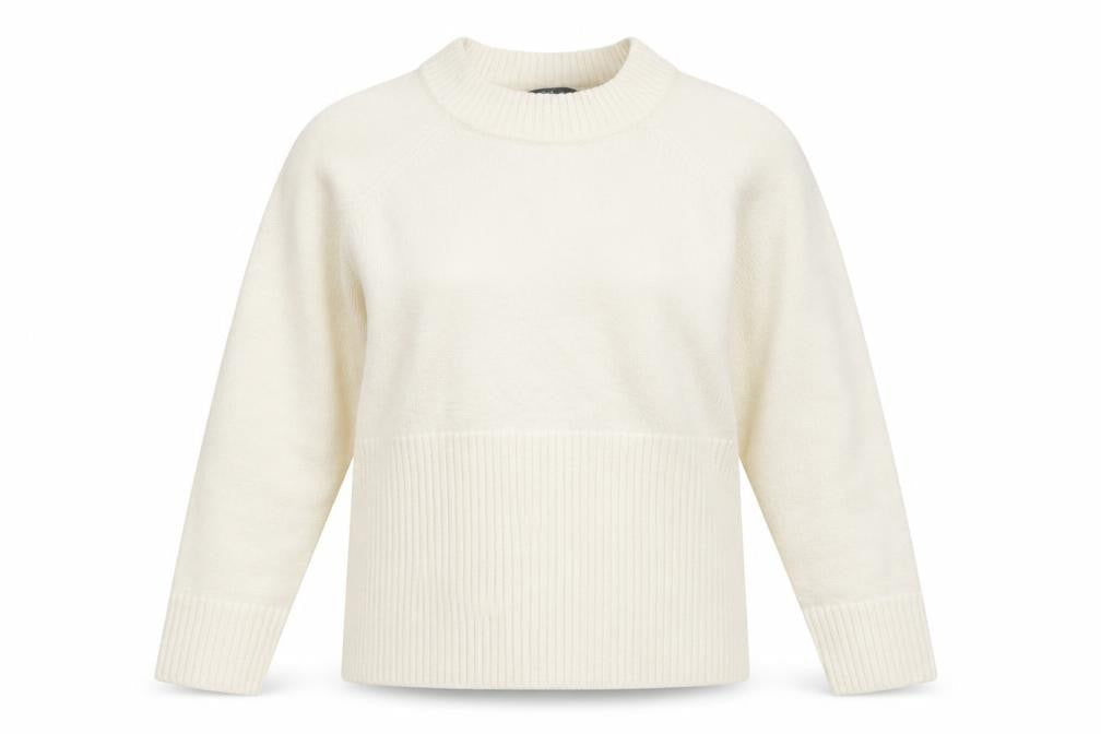 Numeg Womens Ivory Mock Neck Acrylic Pullover Jumper Size 12