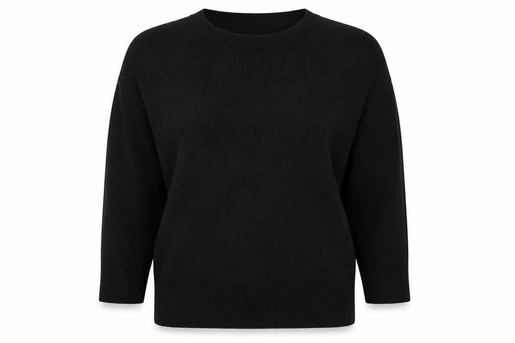 Matalan Womens Black Round Neck Acrylic Pullover Jumper Size 14