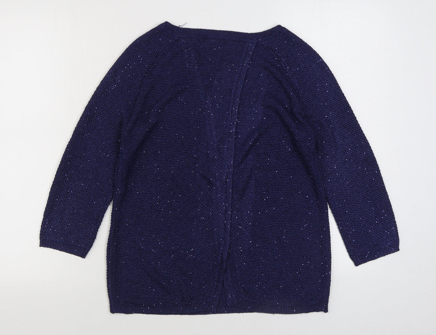 Monsoon Womens Blue Boat Neck Polyester Pullover Jumper Size S