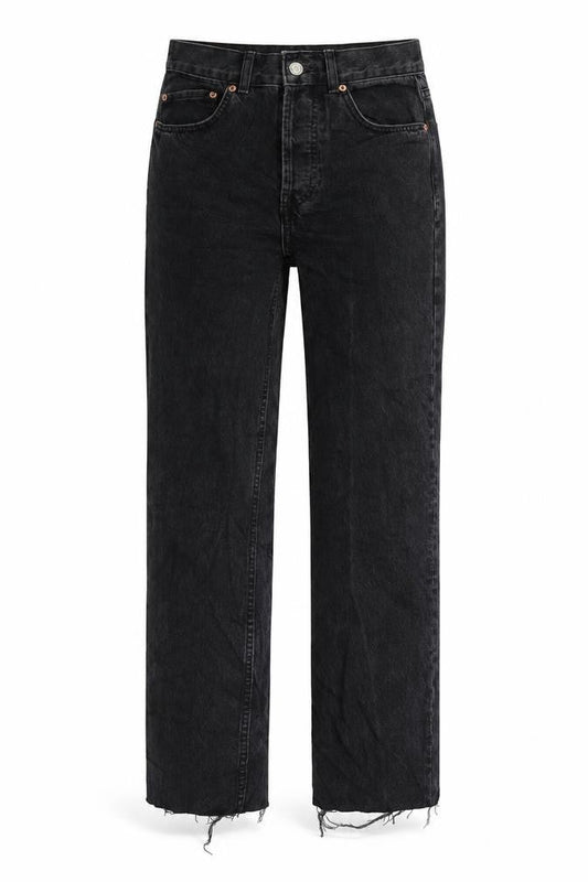 ASOS Womens Black Cotton Straight Jeans Size 28 in L29 in Regular Zip