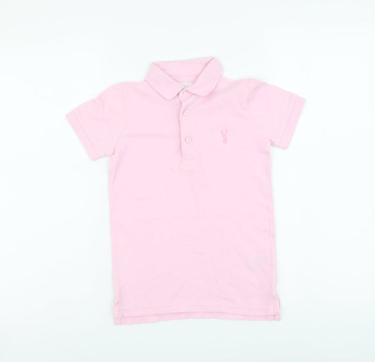 NEXT Girls Pink Cotton Basic Polo Size 5 Years Collared Pullover