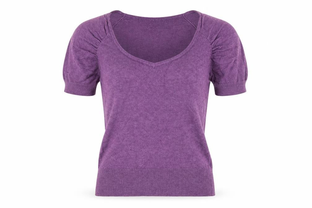 Warehouse Womens Purple Round Neck Viscose Pullover Jumper Size 10