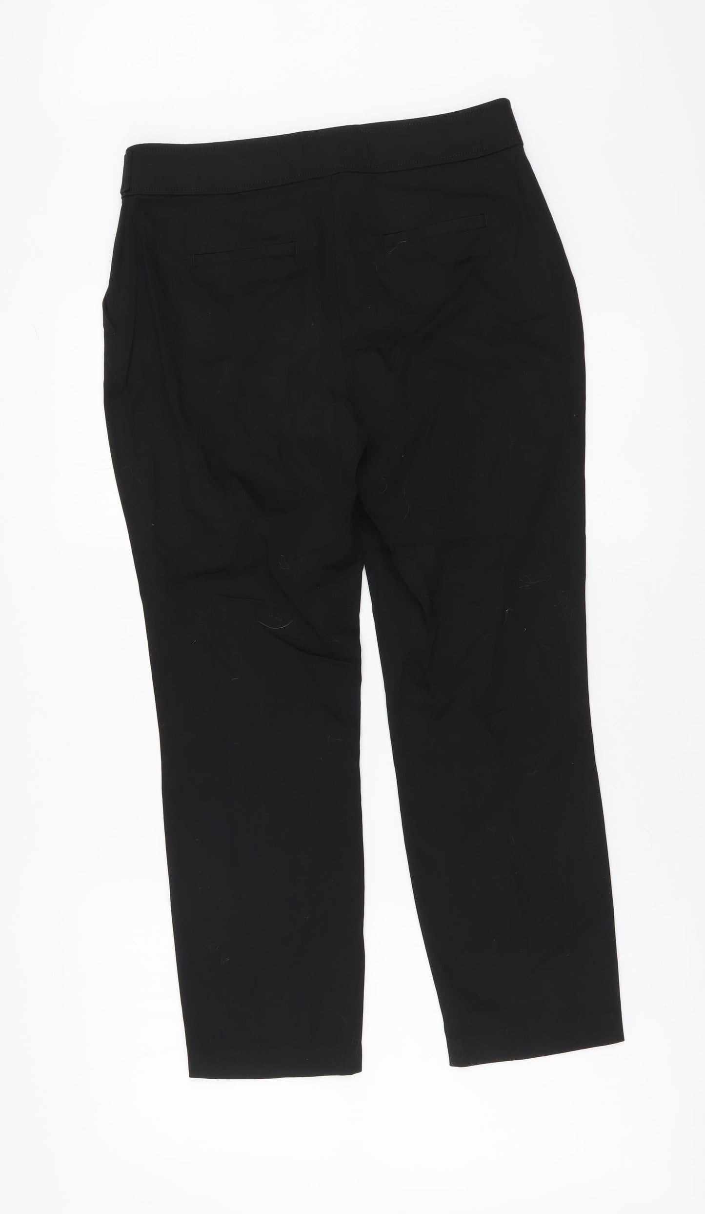 Dorothy Perkins Womens Black Cotton Trousers Size 8 L25 in Regular Button