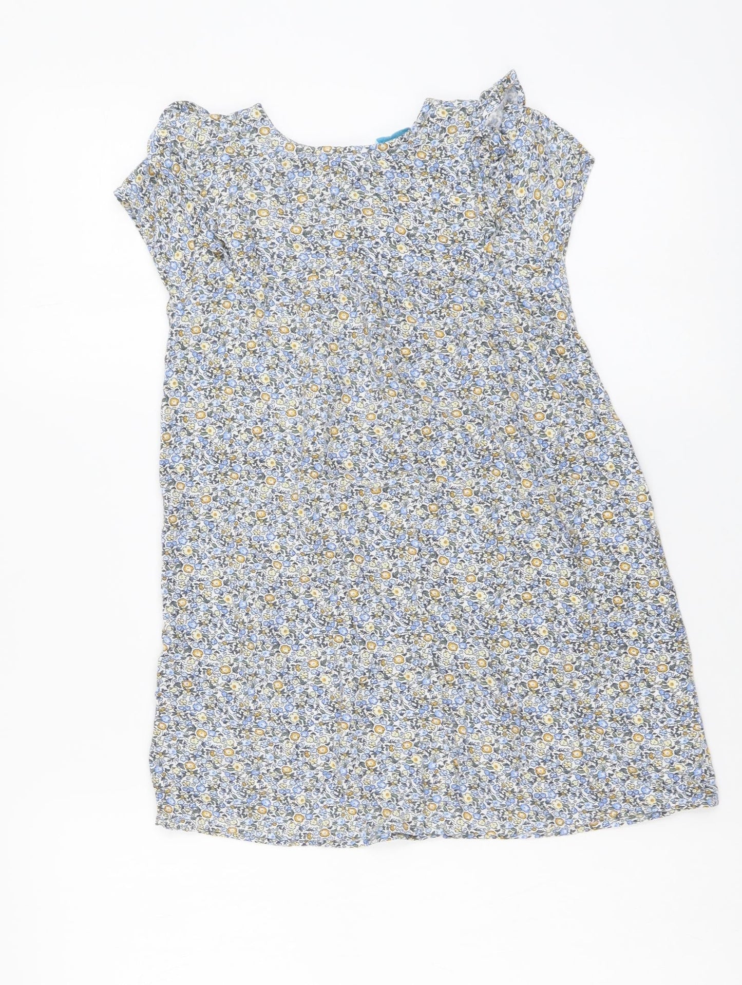 Primark Girls Multicoloured Floral Viscose A-Line Size 7-8 Years Round Neck Pullover