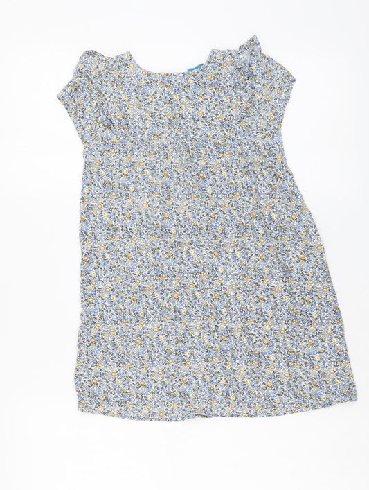 Primark Girls Multicoloured Floral Viscose A-Line Size 7-8 Years Round Neck Pullover