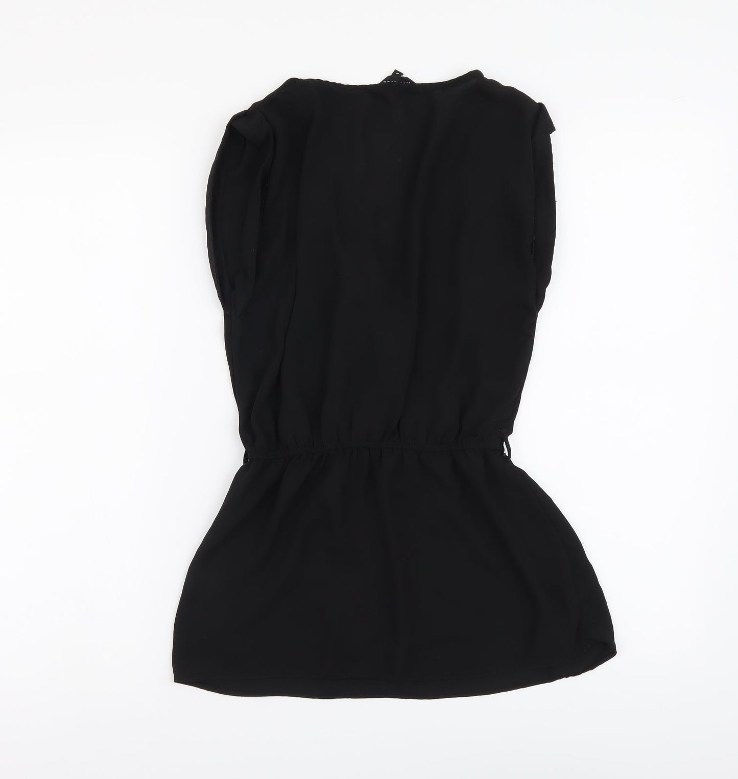 New Look Womens Black Polyester Basic Blouse Size 8 V-Neck
