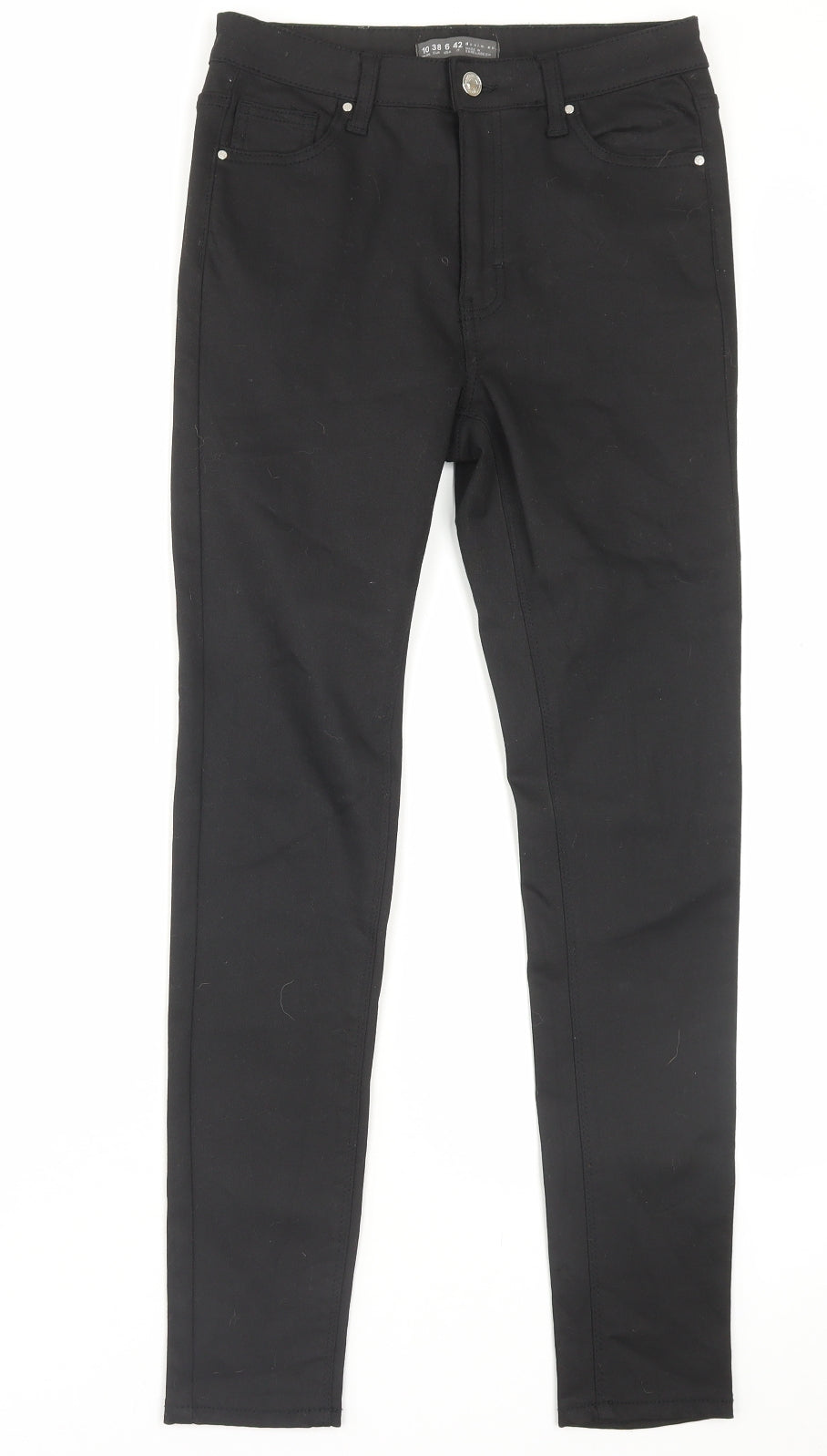 Denim&co Womens Black Cotton Skinny Jeans Size 10 L28 in Regular Button
