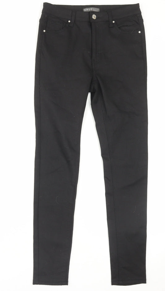 Denim&co Womens Black Cotton Skinny Jeans Size 10 L28 in Regular Button