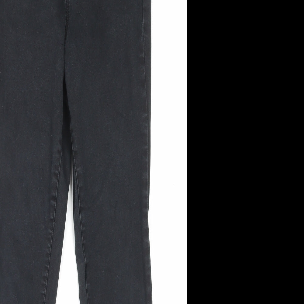 Denim & Co. Womens Black Cotton Skinny Jeans Size 12 L26 in Regular Button