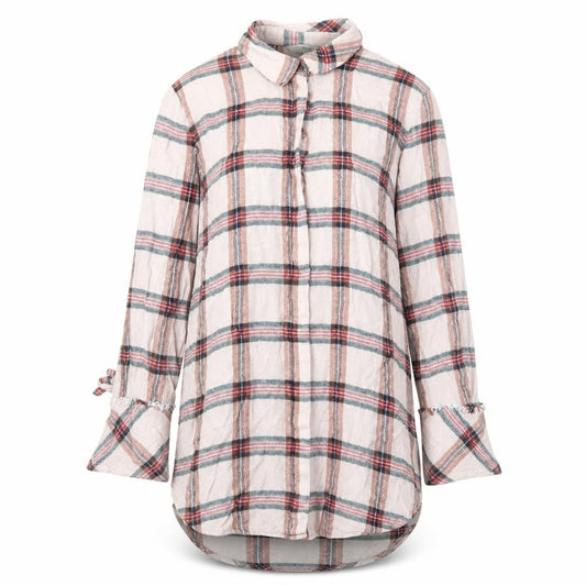Next Womens Pink Plaid Viscose Shirt Dress Size 10 Collared Button