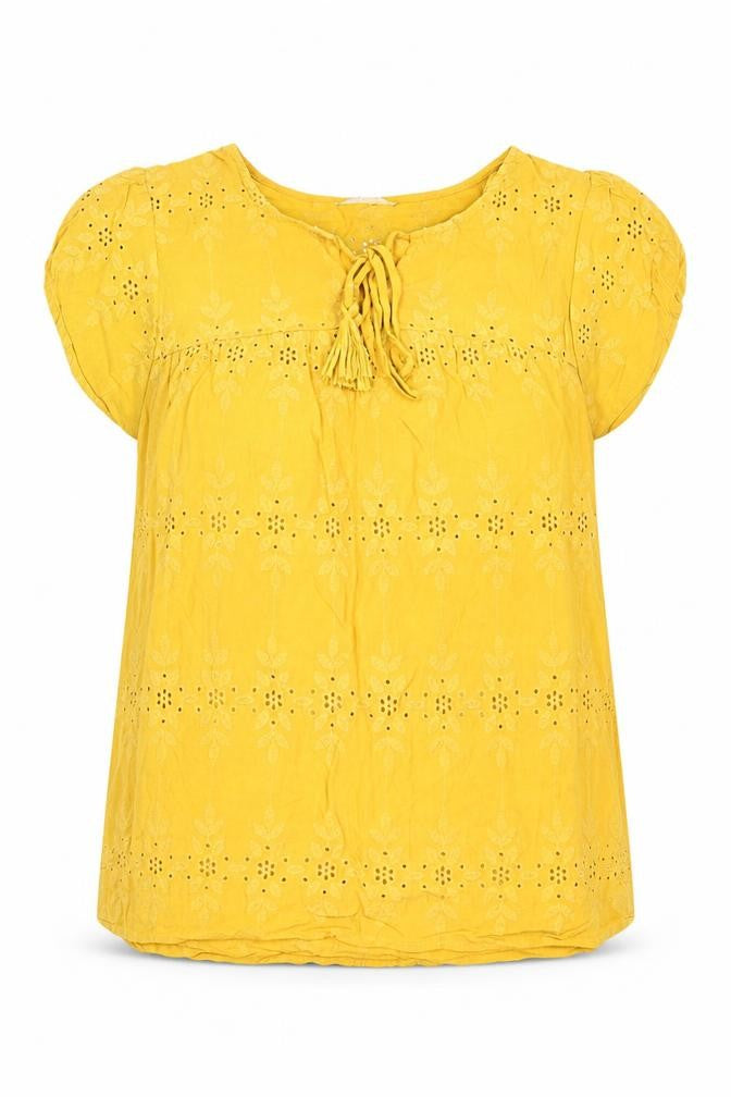 Matalan Womens Yellow Viscose Basic T-Shirt Size 10 Boat Neck