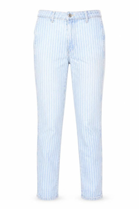 H&M Womens Blue Striped Cotton Skinny Jeans Size 26 in L28 in Regular Button