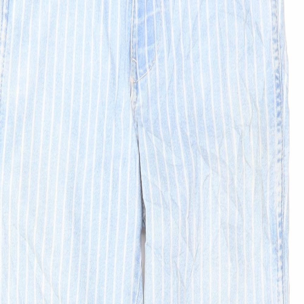 H&M Womens Blue Striped Cotton Skinny Jeans Size 26 in L28 in Regular Button
