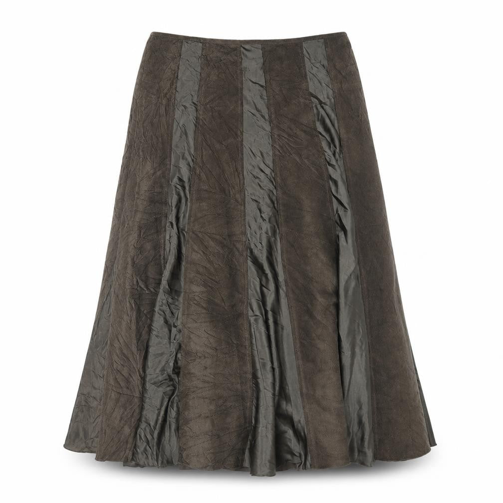 Tayberry Womens Brown Polyester A-Line Skirt Size M Zip