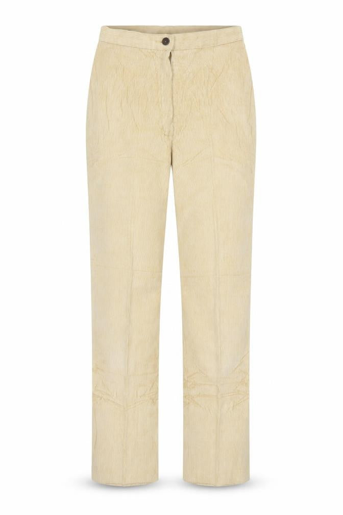 Preworn Womens Yellow Polyester Trousers Size 12 L28 in Regular Button