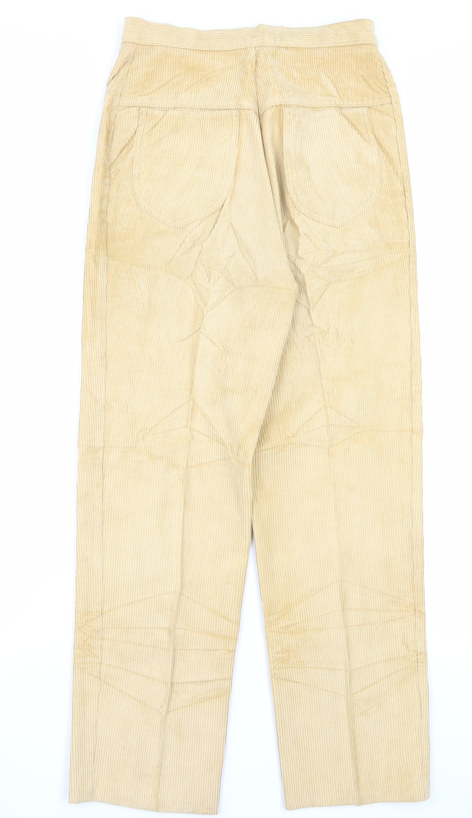 Preworn Womens Yellow Polyester Trousers Size 12 L28 in Regular Button
