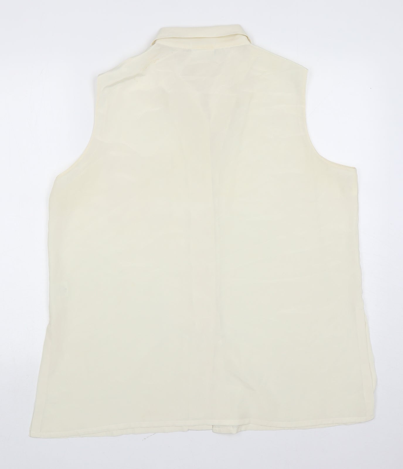 Essentials Womens Ivory Polyester Basic Button-Up Size 18 Collared