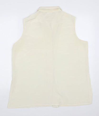 Essentials Womens Ivory Polyester Basic Button-Up Size 18 Collared