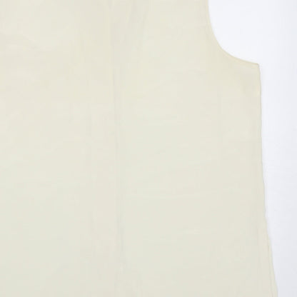 Essentials Womens Ivory Polyester Basic Button-Up Size 18 Collared