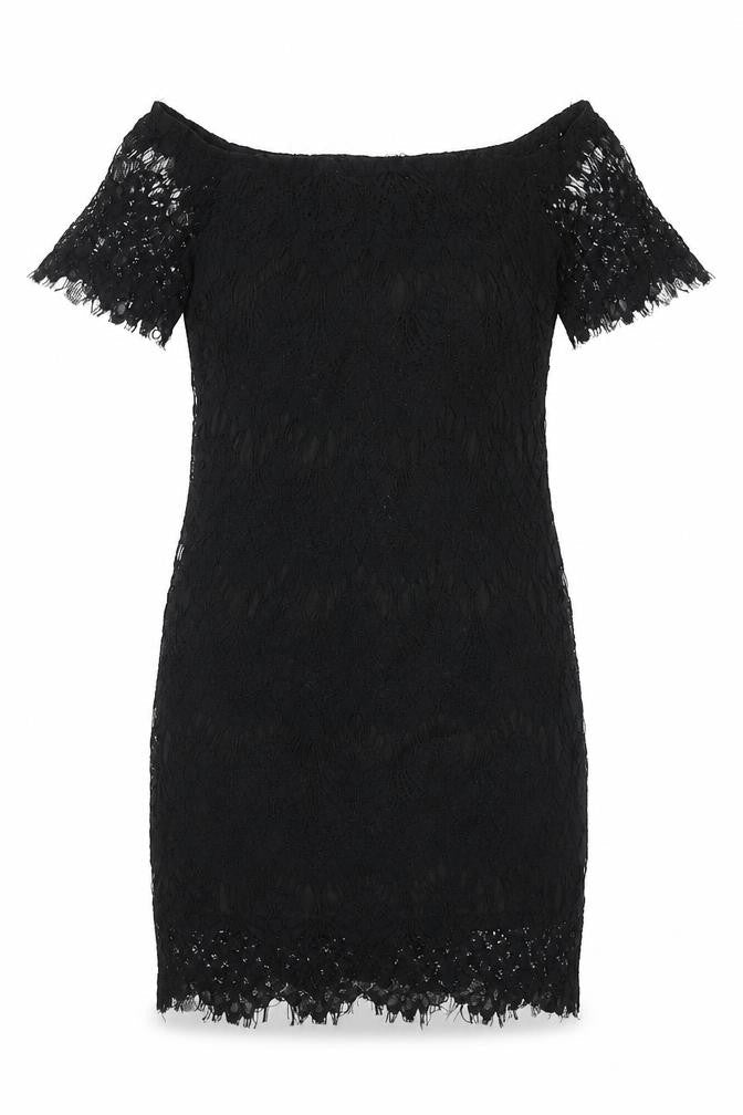 Vera & Lucy Womens Black Polyester Bodycon Size M Off the Shoulder Pullover