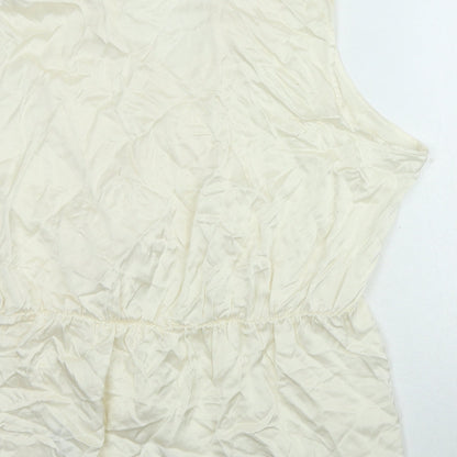 Next Womens Ivory Viscose Basic Blouse Size 20 V-Neck