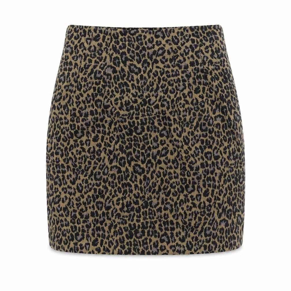 Marks & Spencer Womens Brown Animal Print Polyester Straight & Pencil Skirt Size 8
