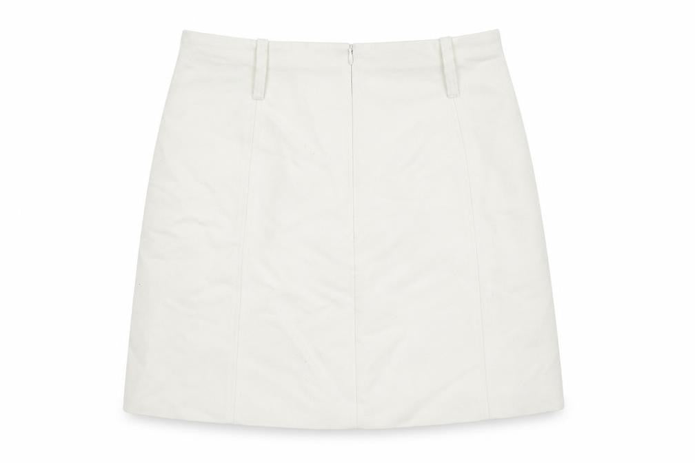 H&M Womens Ivory Polyester Mini Skirt Size 8 Zip