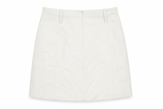 H&M Womens Ivory Polyester Mini Skirt Size 8 Zip