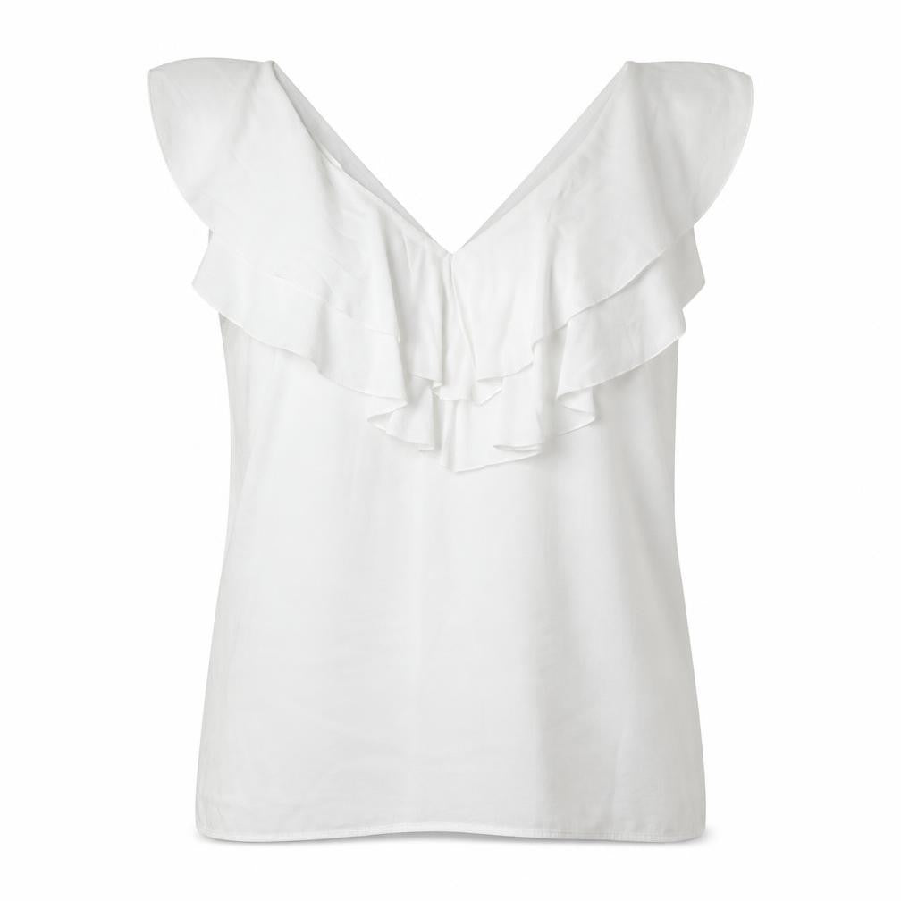 CORTELLE Womens White Polyester Basic Tank Size 18 V-Neck