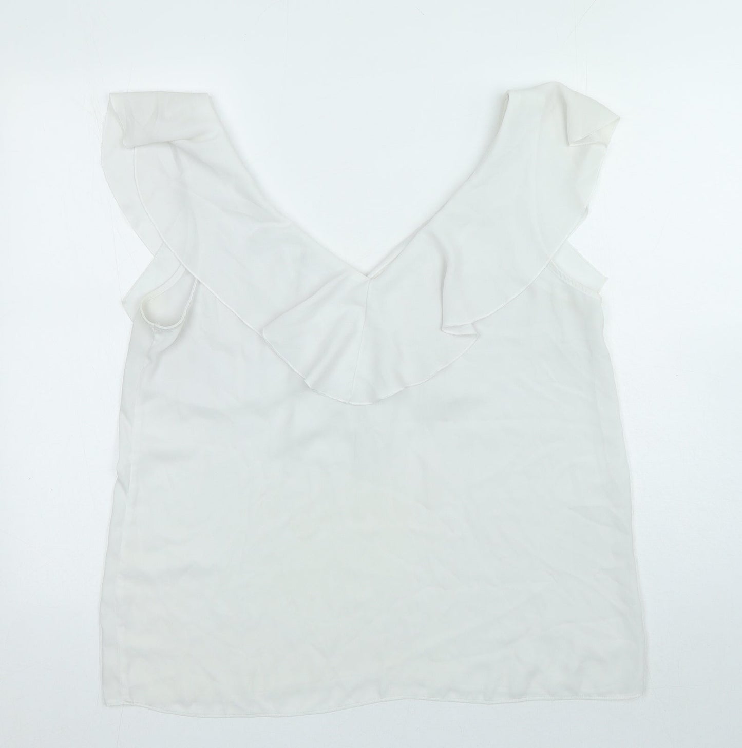 CORTELLE Womens White Polyester Basic Tank Size 18 V-Neck