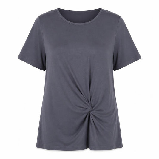 Marks & Spencer Womens Grey Modal Tunic T-Shirt Size 10 Round Neck