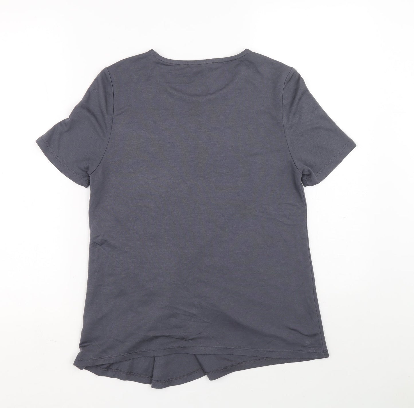 Marks and Spencer Womens Grey Modal Tunic T-Shirt Size 10 Round Neck